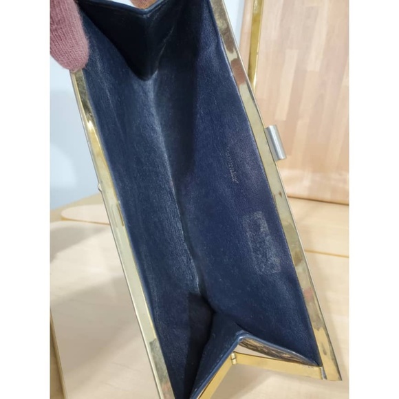 Authentic CHRISTIAN DIOR Vintage Blue Logo Tapestry Canvas Clutch Purse - Picture 10 of 10